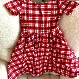 Little Stocking Company Girlhood Christmas Red Green White Plaid Dress Size 6